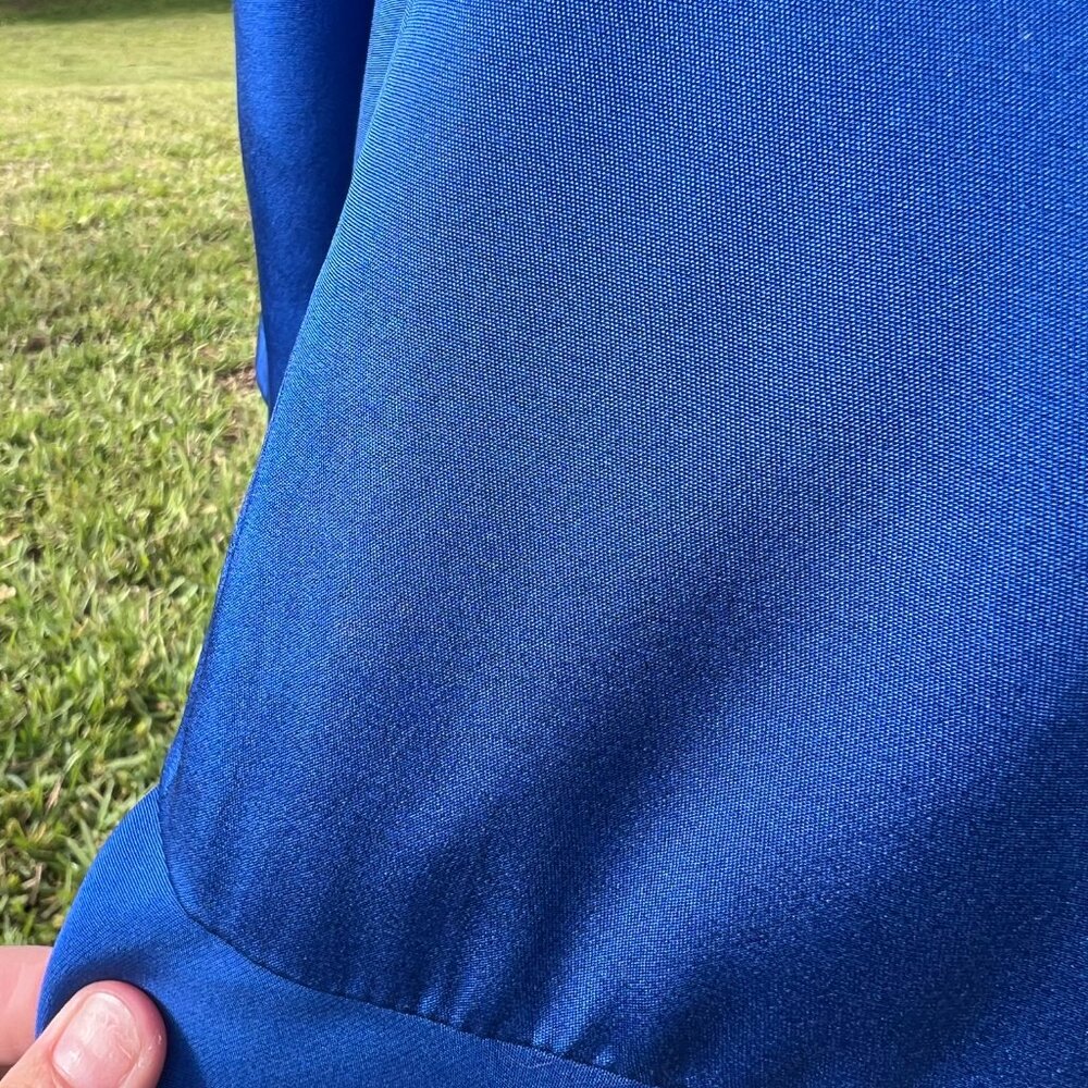 Carolina Herrara Vintage Cobalt Blue Drop Waist Flounce Dress sz 10 - Picture 10 of 11